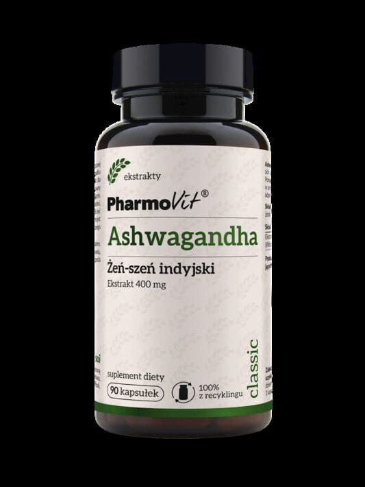 ASHWAGANDHA EKSTRAKT (400 mg) BEZGLUTENOWY 90 KAPSUŁEK - PHARMOVIT (CLASSIC)