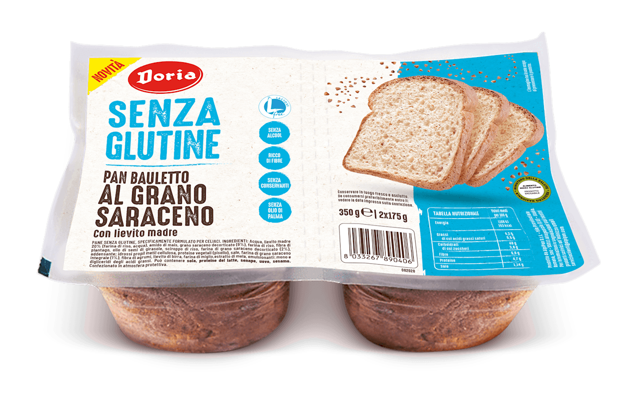 CHLEB TOSTOWY GRYCZANY KROJONY BEZGLUTENOWY (2 x 175 g) 350 g - DORIA