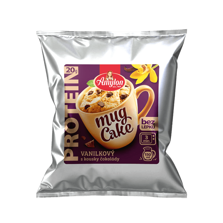 CIASTO PROTEINOWE WANILIOWE Z KAWAŁKAMI CZEKOLADY Z KUBECZKA BEZGLUTENOWE 60 g - AMYLON