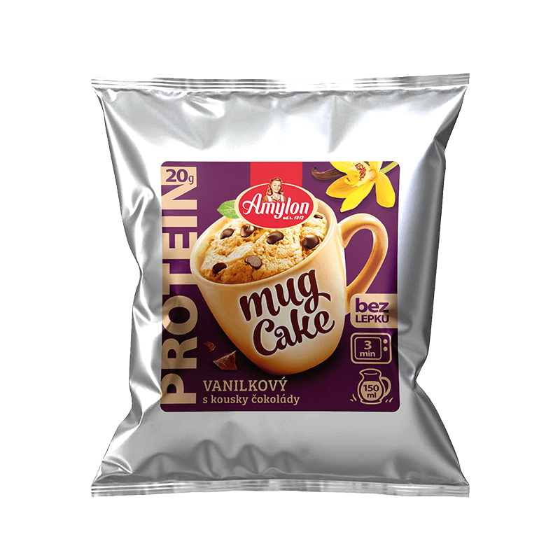 CIASTO PROTEINOWE WANILIOWE Z KAWAŁKAMI CZEKOLADY Z KUBECZKA BEZGLUTENOWE 60 g - AMYLON