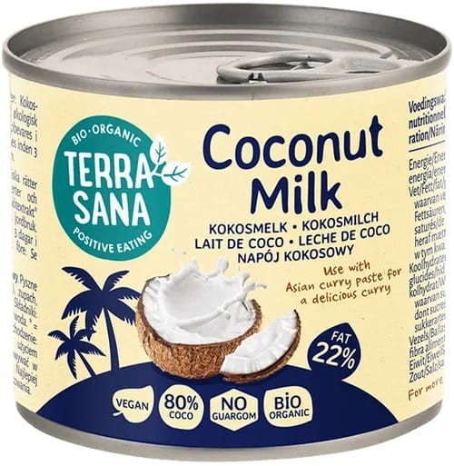 COCONUT MILK - NAP&Oacute;J KOKOSOWY BEZ GUMY GUAR (22 % TŁUSZCZU) BIO 200 ml - TERRASANA