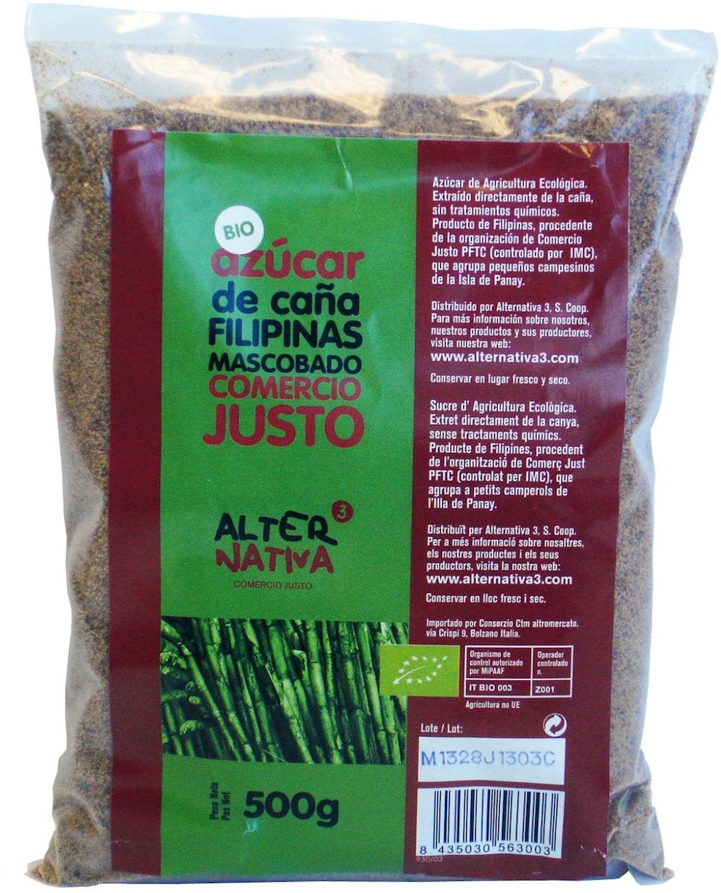 CUKIER TRZCINOWY MASCOBADO BEZGLUTENOWY BIO 500 g - ALTERNATIVA