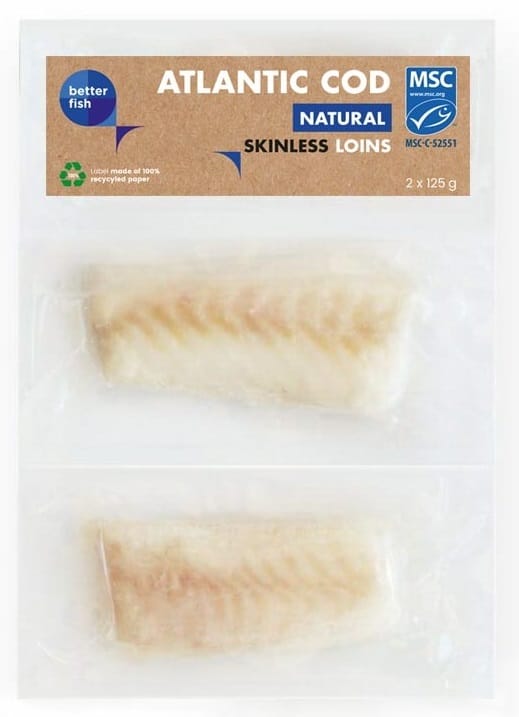 DORSZ ATLANTYCKI MSC POLĘDWICA BEZ SK&Oacute;RY MROŻONA (2 x 125 g) 250 g - BETTER FISH