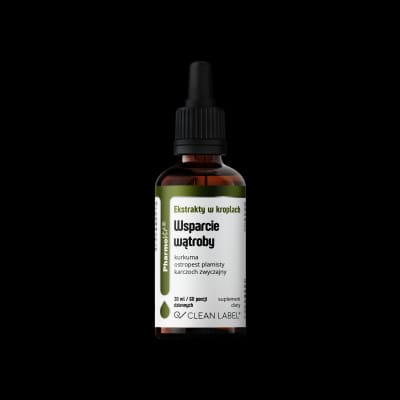 EKSTRAKTY W KROPLACH NA WSPARCIE WĄTROBY BEZGLUTENOWE 30 ml - PHARMOVIT (CLEAN LABEL)