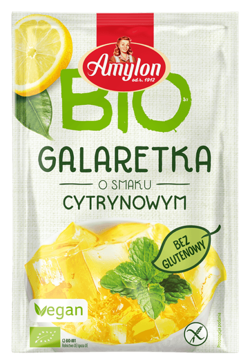 GALARETKA Z AGAREM O SMAKU CYTRYNOWYM BEZGLUTENOWA BIO 40 g - AMYLON