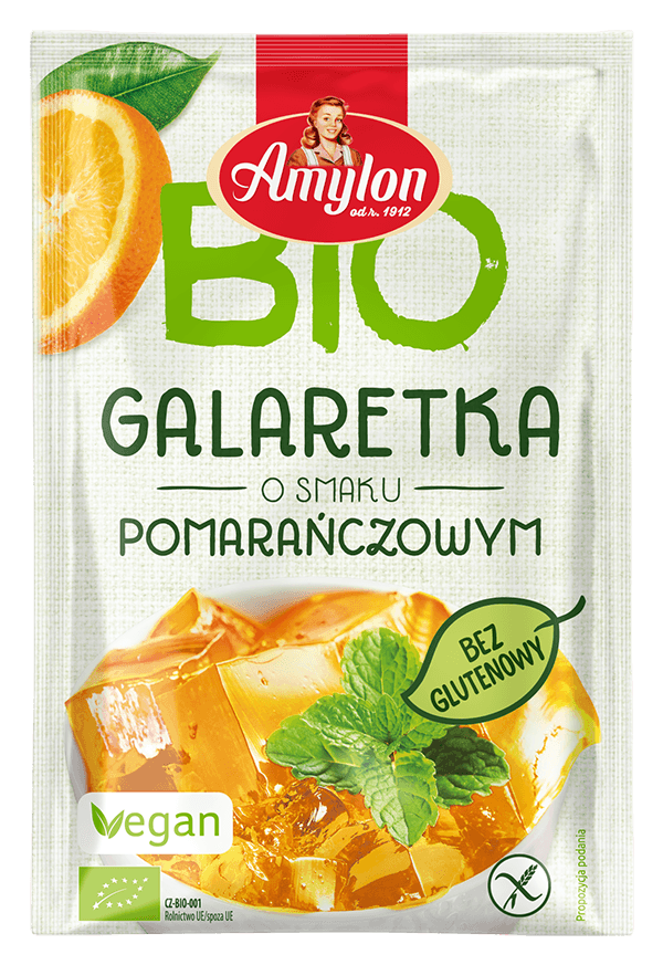 GALARETKA Z AGAREM O SMAKU POMARAŃCZOWYM BEZGLUTENOWA BIO 40 g - AMYLON