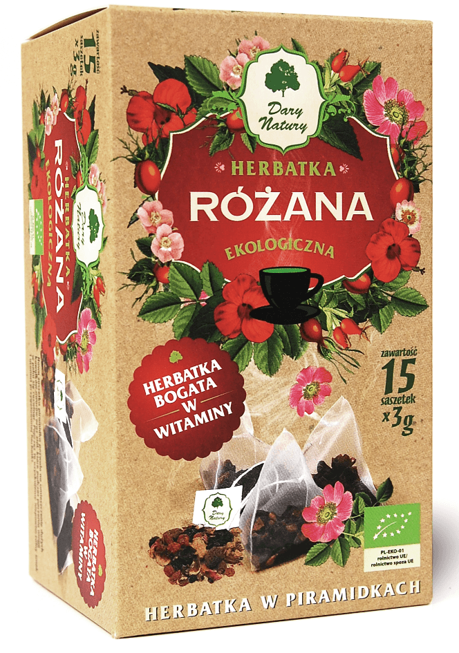 HERBATKA R&Oacute;ŻANA PIRAMIDKI BIO (15 x 3 g) 45 g - DARY NATURY