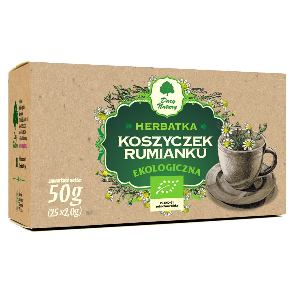 HERBATKA Z KOSZYCZK&Oacute;W RUMIANKU BIO (25 x 2 g) 50 g - DARY NATURY