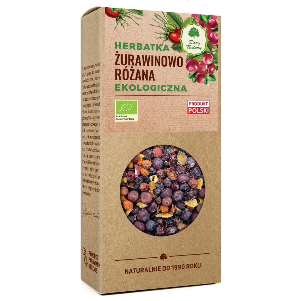 HERBATKA ŻURAWINOWO - R&Oacute;ŻANA BIO 100 g - DARY NATURY