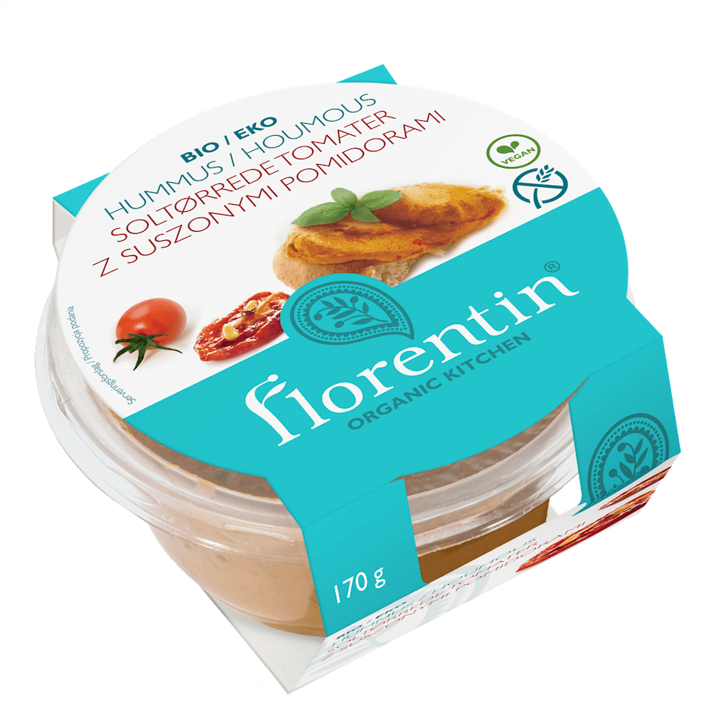 HUMMUS Z SUSZONYMI POMIDORAMI BEZGLUTENOWY BIO 170 g - FLORENTIN