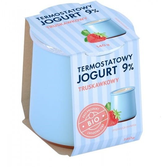 JOGURT TERMOSTATOWY TRUSKAWKOWY 9 % BIO 140 g - Y&Ouml;MLEKO