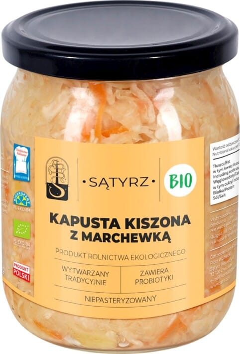 KAPUSTA KISZONA Z MARCHEWKĄ BIO 450 g - SĄTYRZ