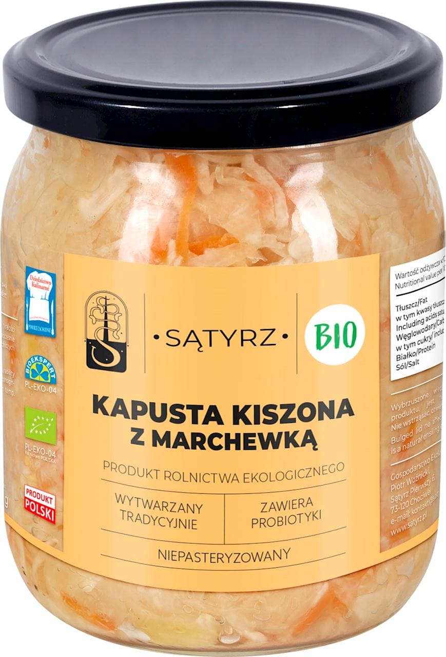 KAPUSTA KISZONA Z MARCHEWKĄ BIO 450 g - SĄTYRZ
