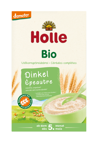 KASZKA ORKISZOWA PEŁNOZIARNISTA BEZ DODATKU CUKR&Oacute;W OD 5 MIESIĄCA DEMETER BIO 250 g - HOLLE