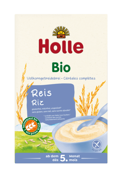 KASZKA RYŻOWA BEZ DODATKU CUKR&Oacute;W BEZGLUTENOWA OD 5 MIESIĄCA BIO 250 g - HOLLE