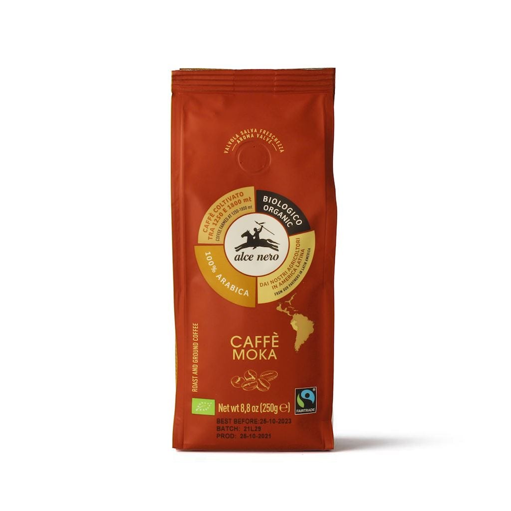 KAWA MIELONA ARABICA 100 % MOKA FAIR TRADE G&Oacute;RSKA BIO 250 g - ALCE NERO