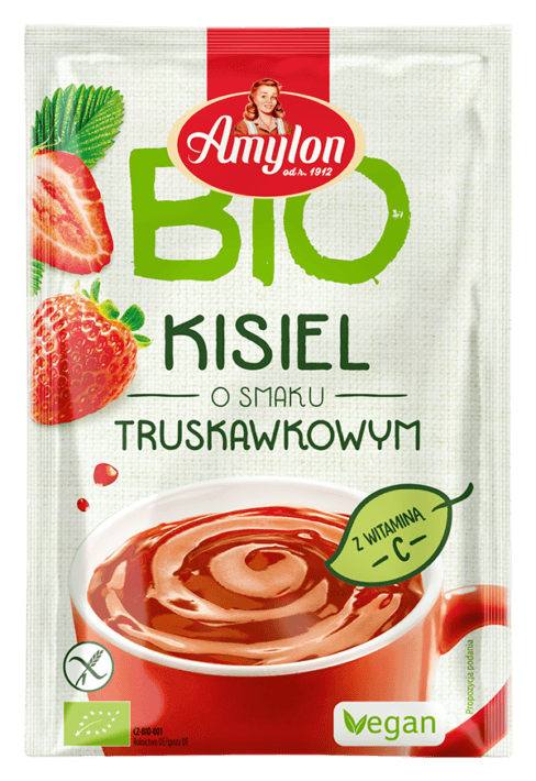 KISIEL INSTANT O SMAKU TRUSKAWKOWYM BEZGLUTENOWY BIO 30 g - AMYLON