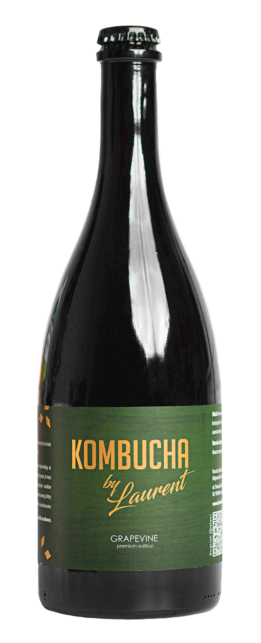 KOMBUCHA FERMENTOWANA NA BUKU O SMAKU WINOGRON (GRAPEVINE) BIO 750 ml - KOMBUCHA BY LAURENT (PREMIUM)