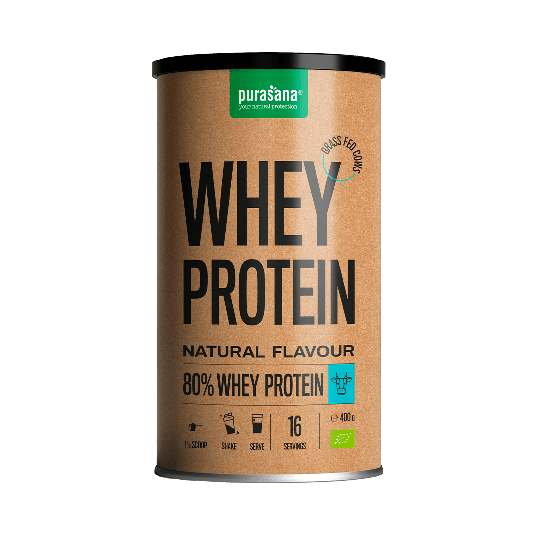 KONCENTRAT BIAŁKA SERWATKOWEGO BEZGLUTENOWY BIO 400 g - PURASANA