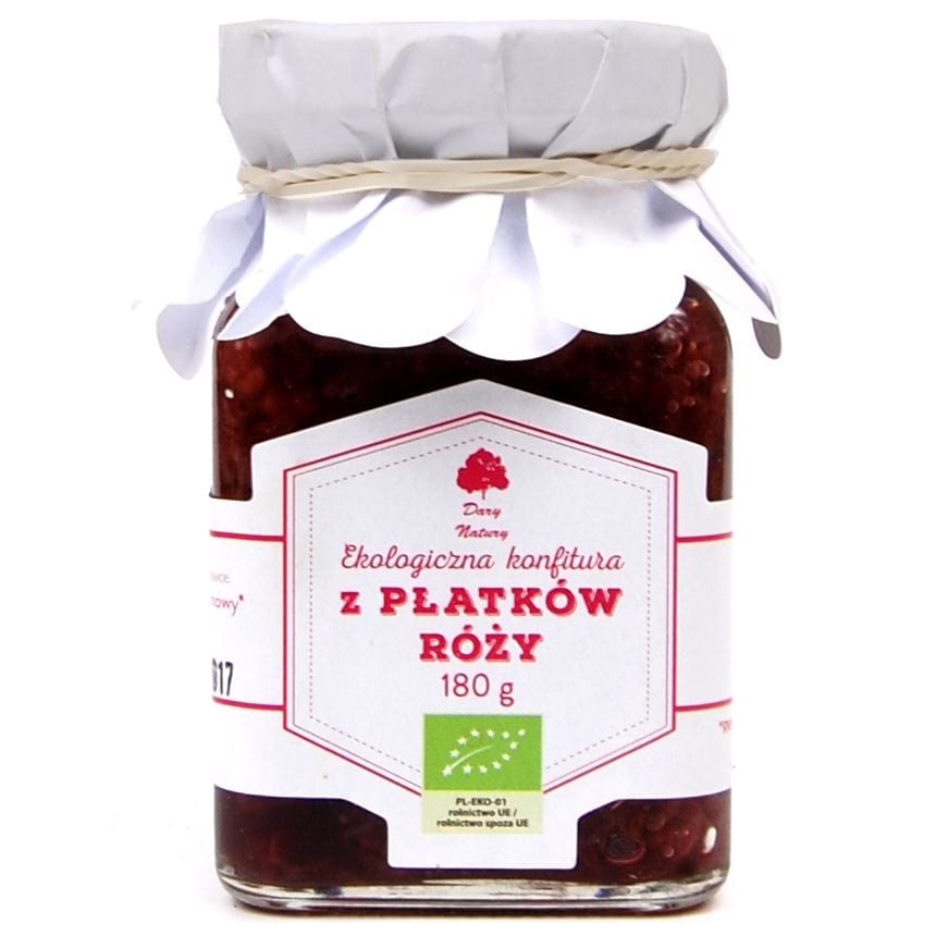 KONFITURA Z PŁATK&Oacute;W R&Oacute;ŻY BIO 180 g - DARY NATURY