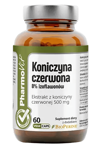 KONICZYNA CZERWONA EKSTRAKT (500 mg) BEZGLUTENOWY 60 KAPSUŁEK - PHARMOVIT (CLEAN LABEL)