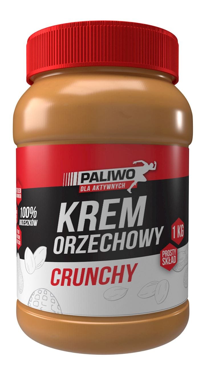 KREM ORZECHOWY CRUNCHY 100 % BEZ DODATKU SOLI I CUKR&Oacute;W 1 kg - PALIWO DLA AKTYWNYCH