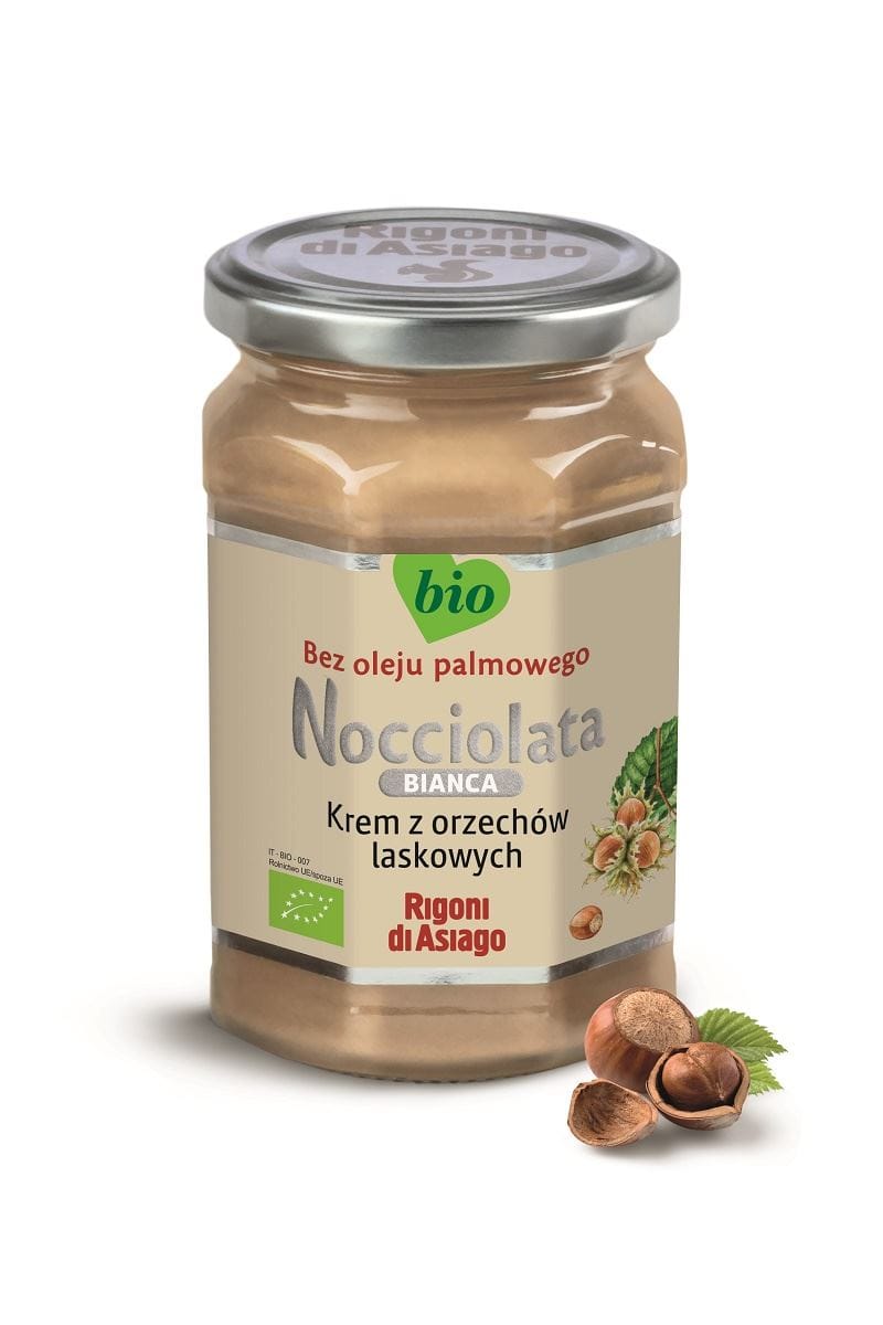 KREM Z ORZECH&Oacute;W LASKOWYCH BIAŁY BEZGLUTENOWY BIO 250 g - RIGONI DI ASIAGO (NOCCIOLATA)