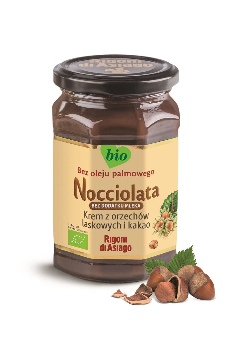 KREM Z ORZECH&Oacute;W LASKOWYCH I KAKAO BEZ DODATKU MLEKA BEZGLUTENOWY BIO 250 g - RIGONI DI ASIAGO (NOCCIOLATA)