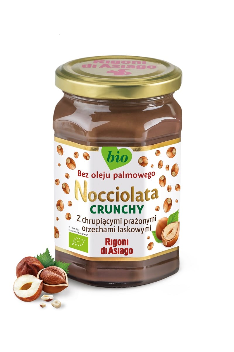 KREM Z ORZECH&Oacute;W LASKOWYCH I KAKAO CRUNCHY BEZGLUTENOWY BIO 250 g - RIGONI DI ASIAGO (NOCCIOLATA)
