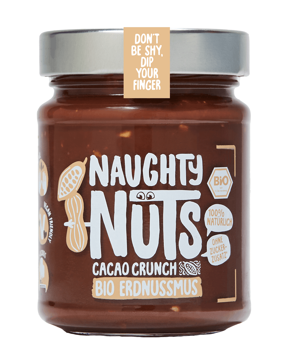 KREM Z ORZESZK&Oacute;W ZIEMNYCH Z KAKAO CRUNCHY BIO 250 g - NAUGHTY NUTS