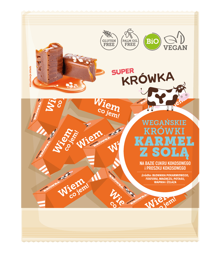 KR&Oacute;WKI O SMAKU KARMELU Z SOLĄ BEZMLECZNE BEZGLUTENOWE BIO 150 g - ME GUSTO (SUPER KR&Oacute;WKA)