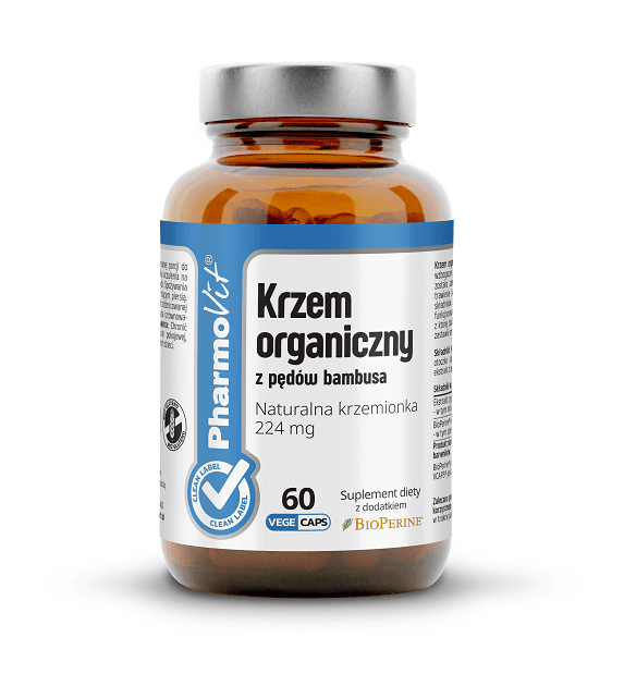 KRZEM ORGANICZNY Z PĘD&Oacute;W BAMBUSA (448 mg) BEZGLUTENOWY 60 KAPSUŁEK - PHARMOVIT (CLEAN LABEL)