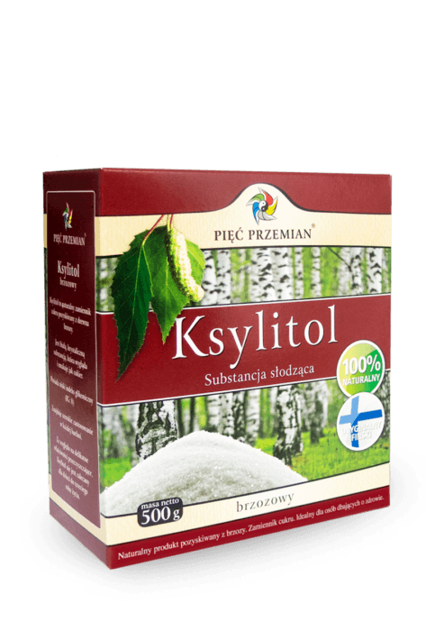 KSYLITOL 500 g (PUDEŁKO PAPIEROWE) - PIĘĆ PRZEMIAN (FINLANDIA)