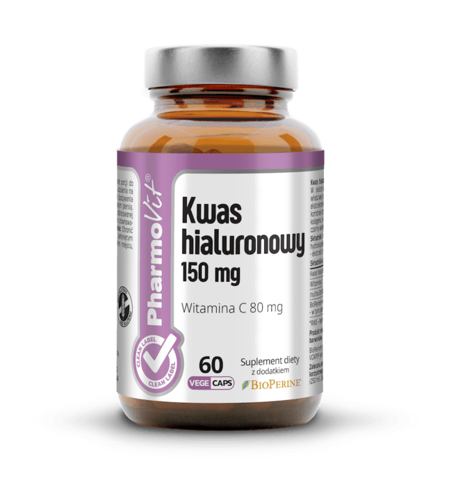 KWAS HIALURONOWY (150 mg) BEZGLUTENOWY 60 KAPSUŁEK - PHARMOVIT (CLEAN LABEL)