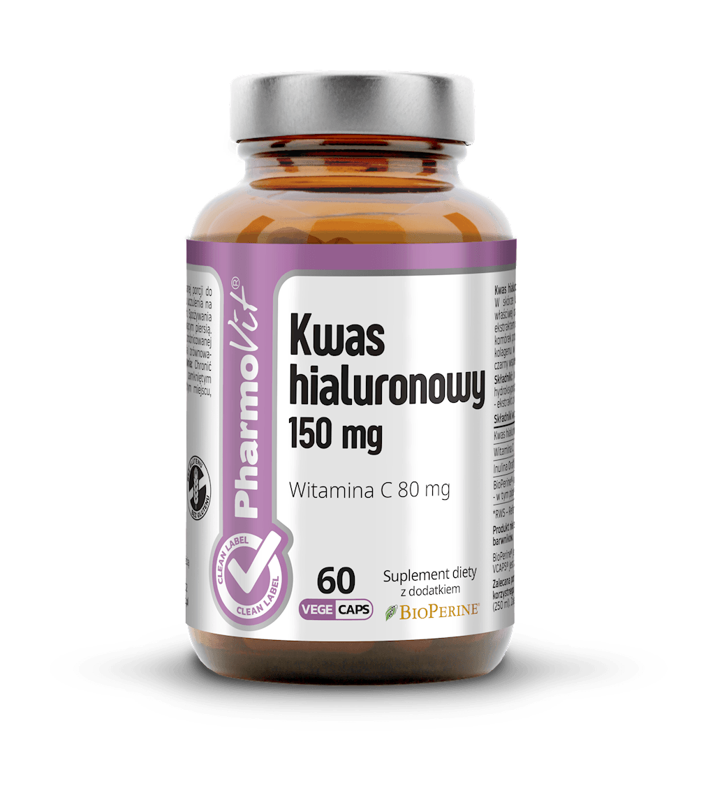KWAS HIALURONOWY (150 mg) BEZGLUTENOWY 60 KAPSUŁEK - PHARMOVIT (CLEAN LABEL)