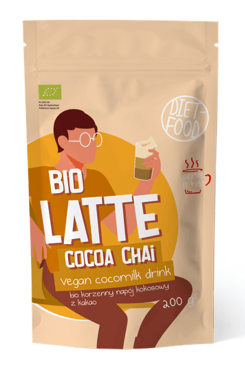 LATTE COCOA CHAI - NAP&Oacute;J KOKOSOWO - KORZENNY Z KAKAO BIO 200 g - DIET-FOOD