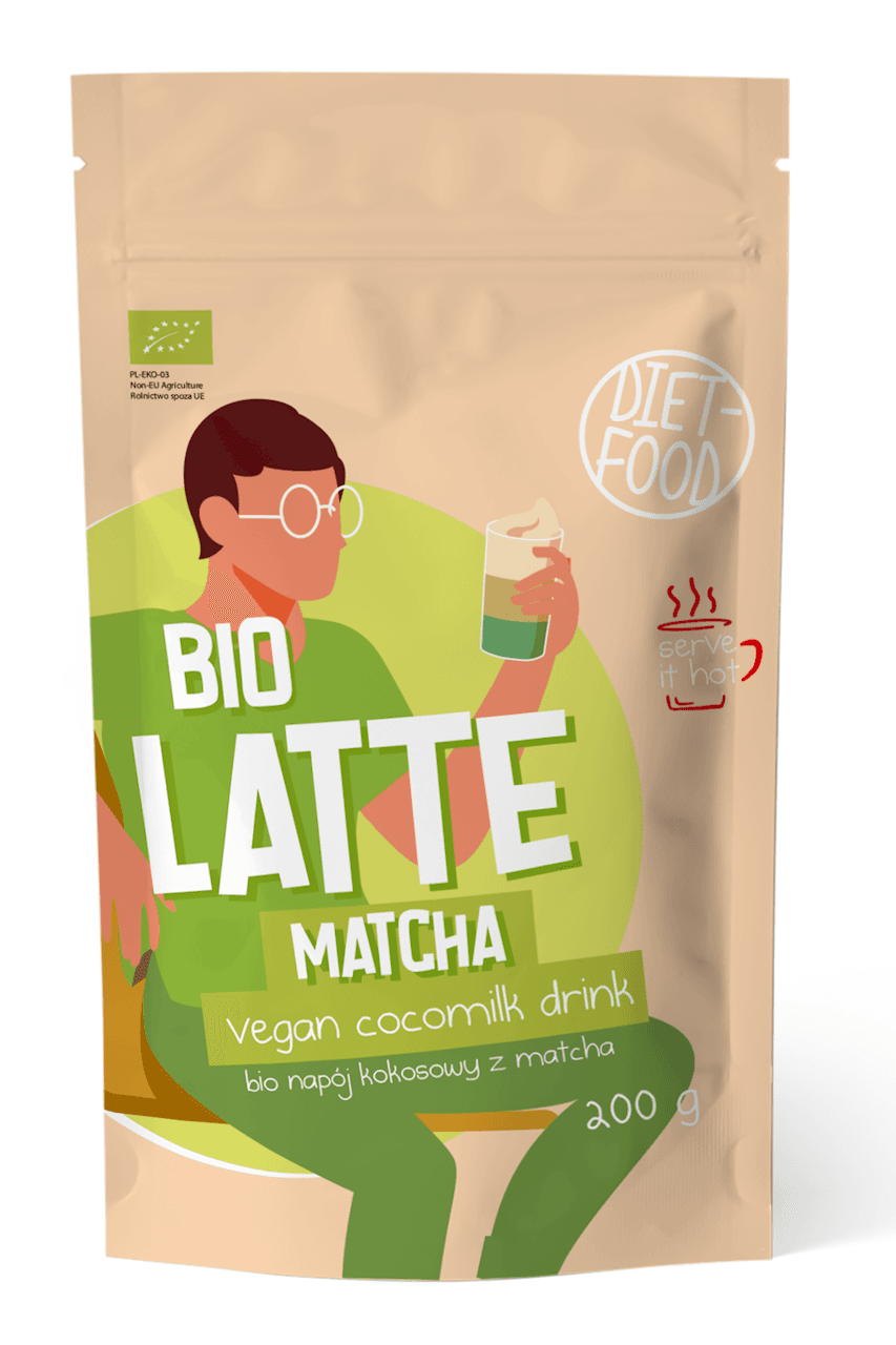 LATTE MATCHA - NAP&Oacute;J KOKOSOWY Z MATCHĄ BIO 200 g - DIET-FOOD