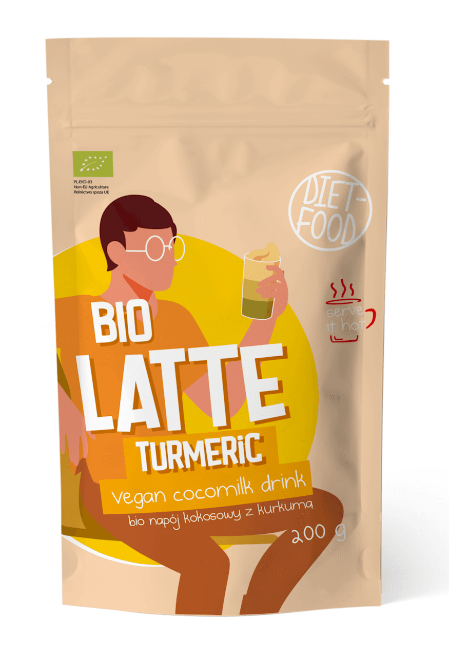 LATTE TURMERIC - NAP&Oacute;J KOKOSOWY Z KURKUMĄ BIO 200 g - DIET-FOOD