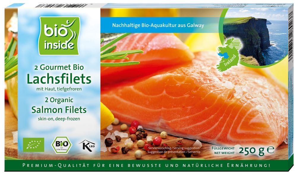 ŁOSOŚ FILET ZE SK&Oacute;RĄ MROŻONY BIO 250 g - BIO INSIDE