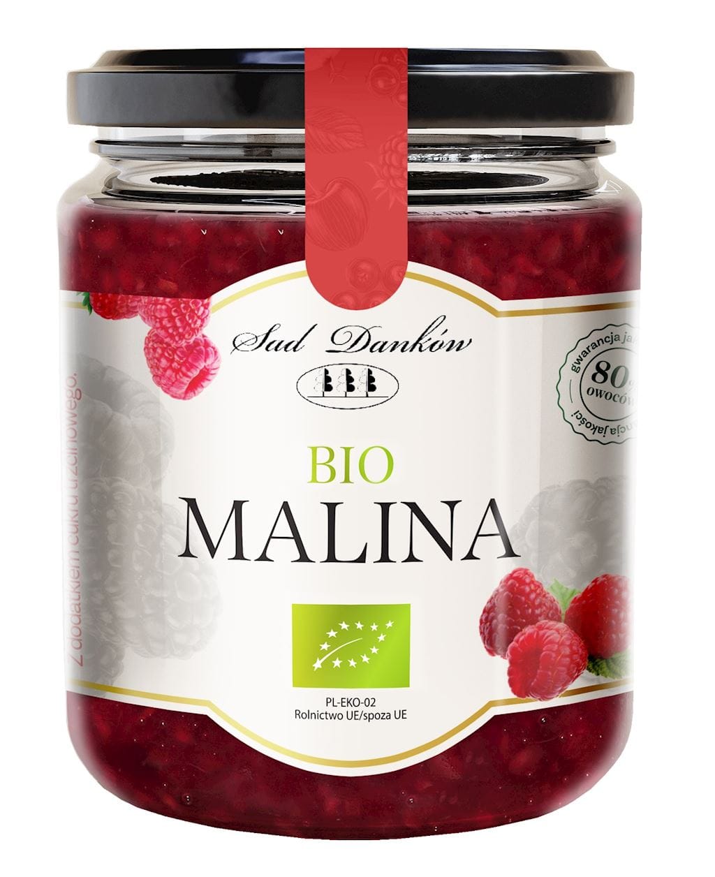 MALINA 80 % Z CUKREM TRZCINOWYM BIO 270 g - SAD DANK&Oacute;W