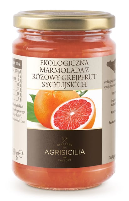 MARMOLADA Z R&Oacute;ŻOWYCH GREJPFRUT&Oacute;W SYCYLIJSKICH BIO 360 g - AGRISICILIA