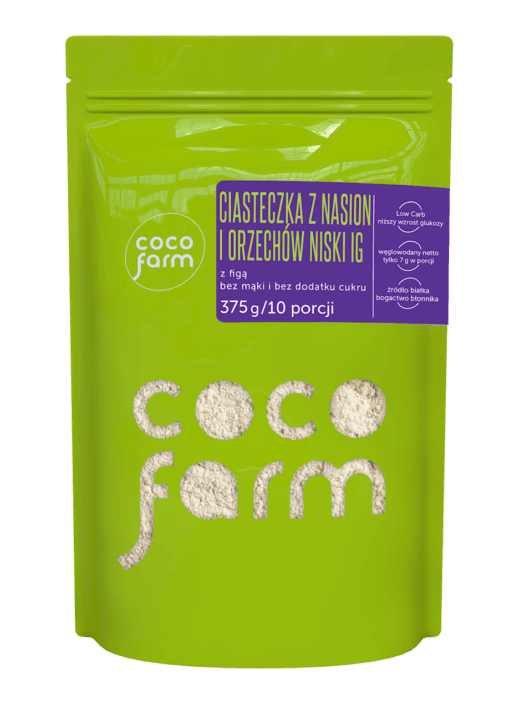 MIESZANKA NA CIASTECZKA Z NASION I ORZECHÓW BEZ DODATKU CUKRÓW 375 g - COCO FARM