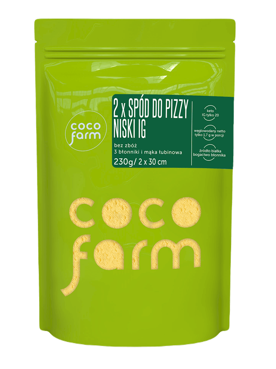 MIESZANKA NA SP&Oacute;D DO PIZZY WYSOKOBŁONNIKOWY BEZ DODATKU CUKR&Oacute;W (2 szt.) 230 g - COCO FARM