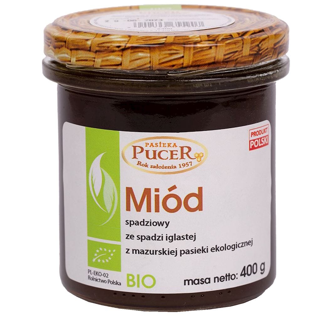 MI&Oacute;D SPADZIOWY ZE SPADZI IGLASTEJ BIO 400 g - PASIEKA PUCER