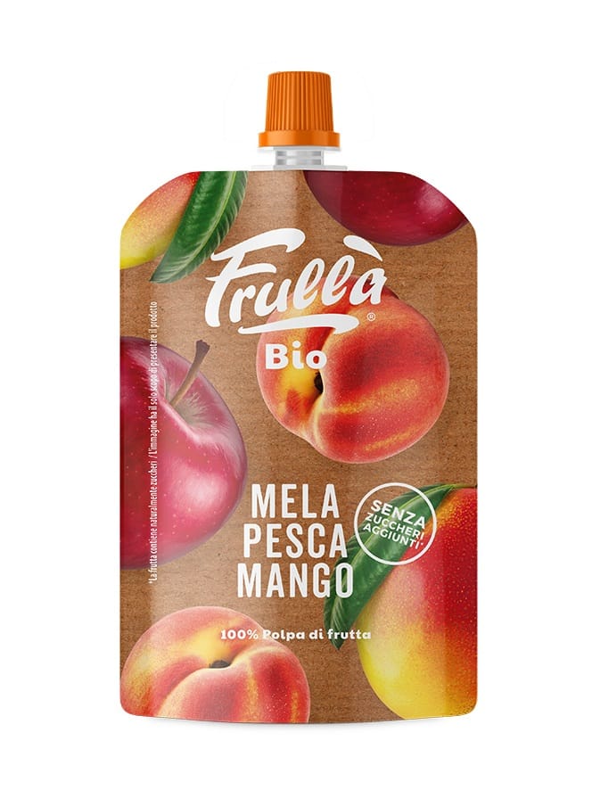 MUS JABŁKO - MANGO - BRZOSKWINIA BEZ DODATKU CUKR&Oacute;W BIO 100 g - NATURA NUOVA