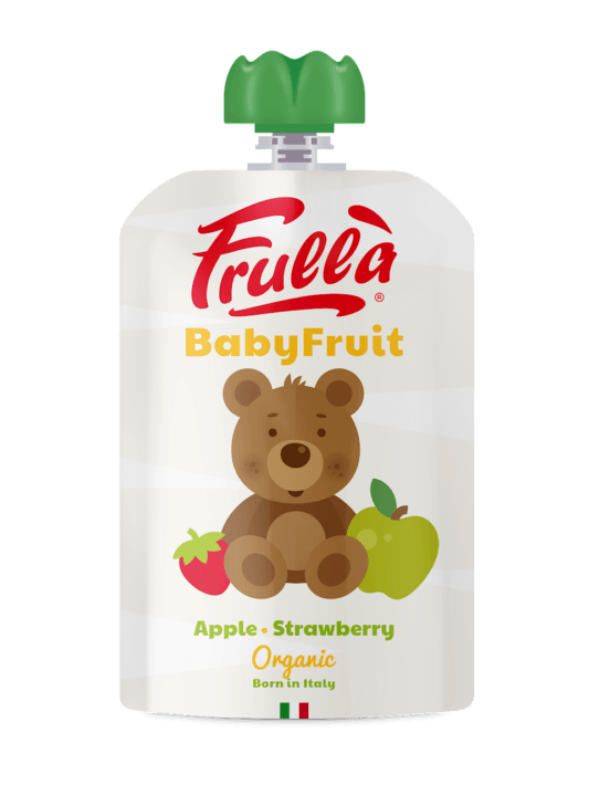 MUS JABŁKO - TRUSKAWKA BEZ DODATKU CUKRÓW BEZGLUTENOWY OD 6 MIESIĄCA BIO 100 g - FRULLA (NATURA NUOVA)