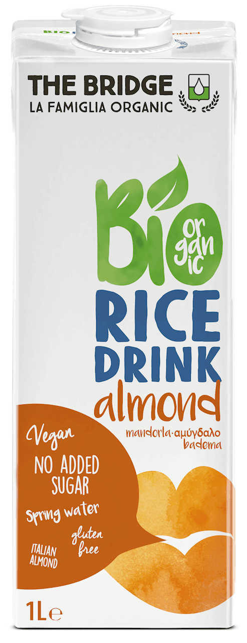 NAP&Oacute;J RYŻOWY Z MIGDAŁAMI BEZ DODATKU CUKR&Oacute;W BEZGLUTENOWY BIO 1 L - THE BRIDGE