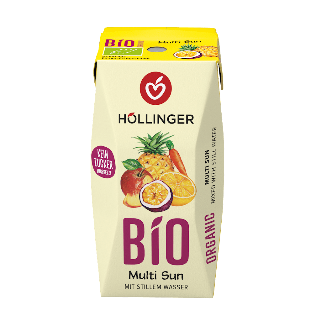 NEKTAR WIELOOWOCOWY + MARCHEW BEZ DODATKU CUKR&Oacute;W (MULTI SUNRISE) BIO 200 ml - HOLLINGER