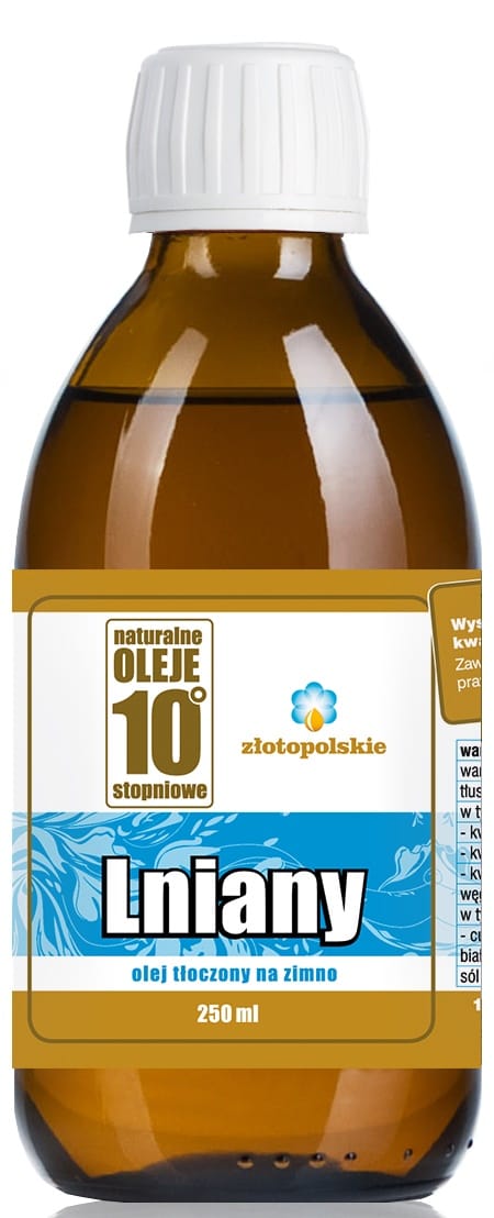 OLEJ LNIANY TŁOCZONY NA ZIMNO 250 ml - ZŁOTO POLSKIE