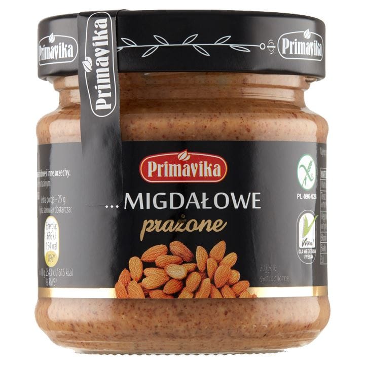 PASTA Z PRAŻONYCH MIGDAŁ&Oacute;W BEZGLUTENOWA 185 g - PRIMAVIKA